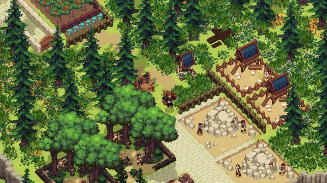 Dimraeth’s pixel-art woodland settlement and winding paths